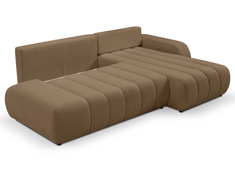 Ecksofa mit Schlaffunktion und Bettkasten Rechts Adoro Braun