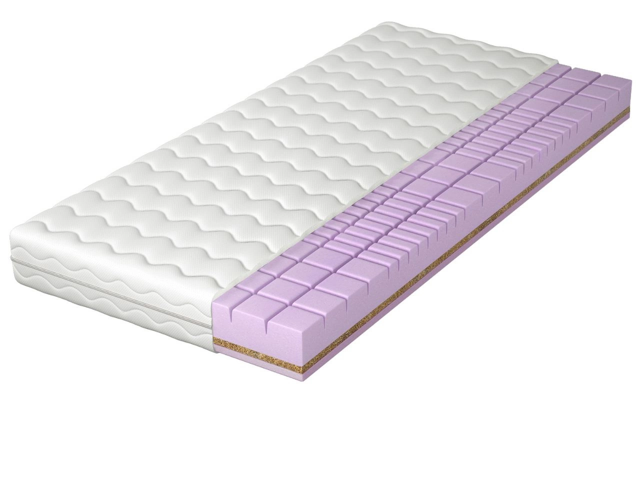 Schaumstoffmatratze mit Polyurethanschaum und Kokosmatte Silence 70x200