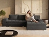 Ecksofa L-Form mit Schlaffunktion und Bettkasten Sonia Schwarz