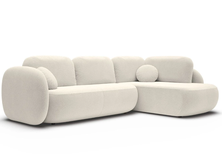 Ecksofa mit Schlaffunktion und Bettkasten Rechts Carino Creme