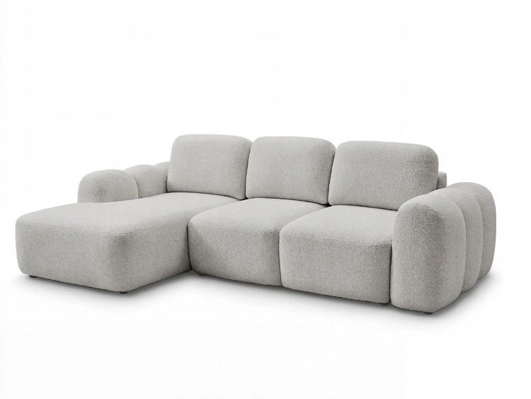 Ecksofa L-Form mit Schlaffunktion und Bettkasten Avelin Links Grau