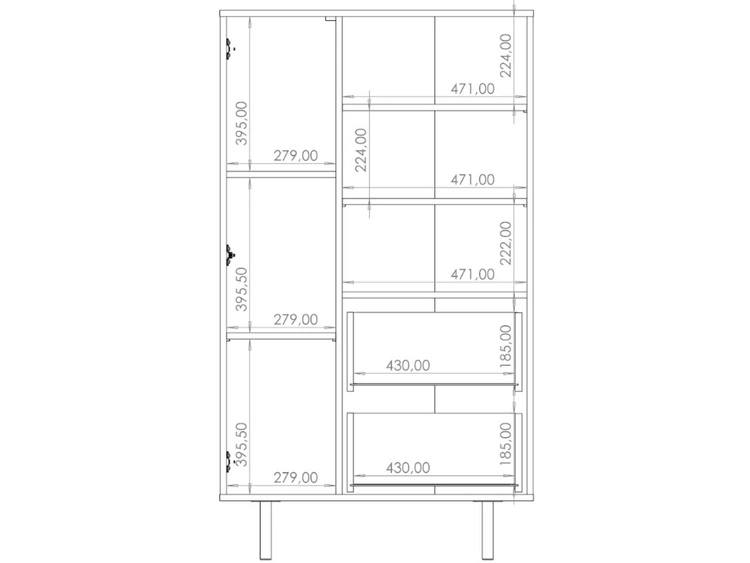 Regal mit Schubladen und Türe Ankara Kaschmir