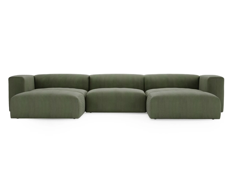 Wohnlandschaft Universell Moderne Cord Ecksofa Landi Grün