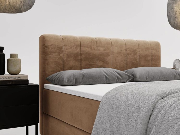 Boxspringbett mit Bettkasten 120x200 Forte Beige