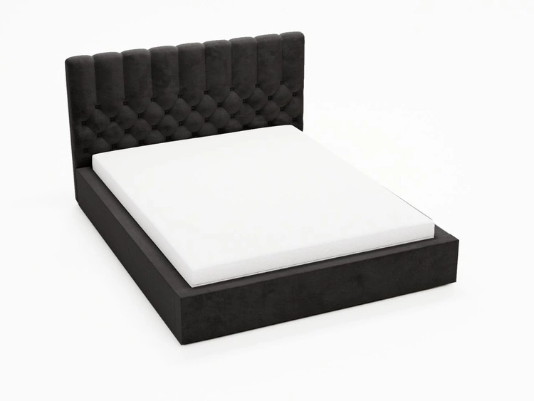 Polsterbett mit Bettkasten und Lattenrost 140x200 Roma Schwarz