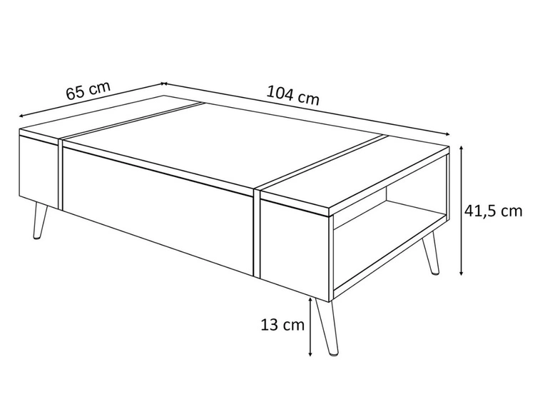 Wohnzimmer-Set im Loft-Stil auf Beinen Lunelie Eiche Flagstaff