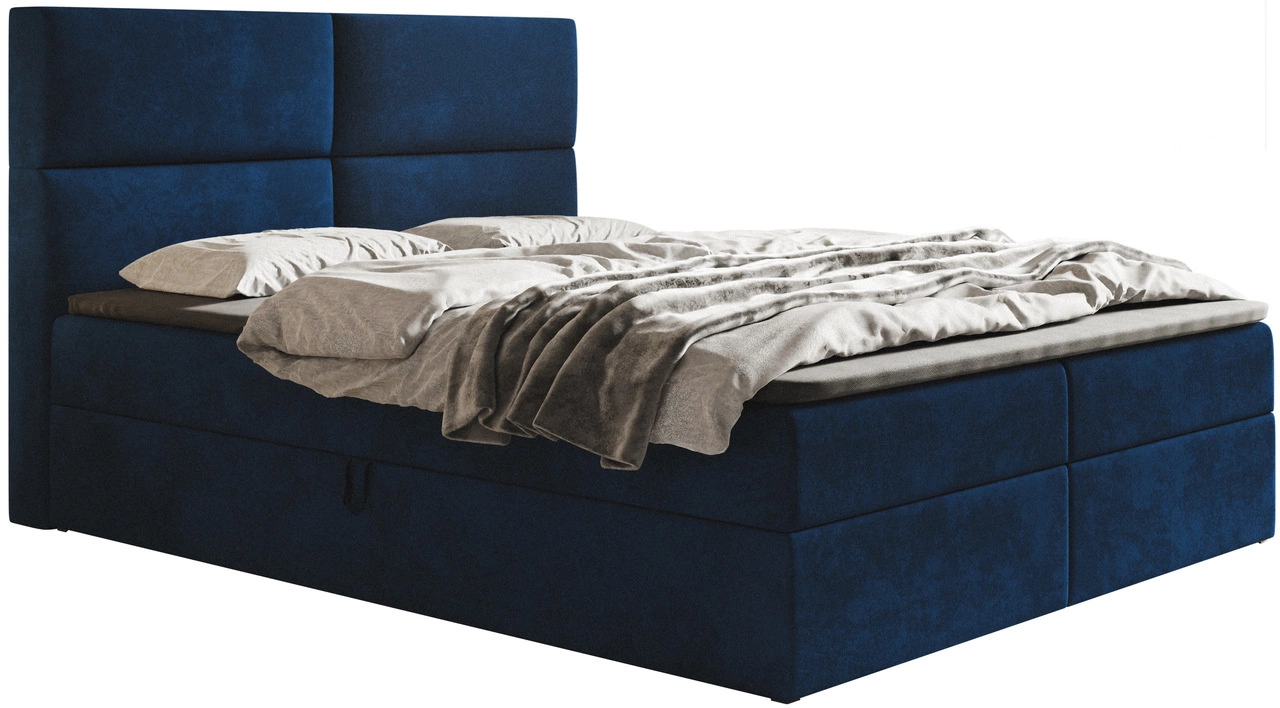 Boxspringbett mit Bettkasten 180x200 Hera - Dunkelblau