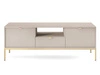 TV-Lowboard mit Schublade und Türen Amber Kaschmir auf goldenen Beinen