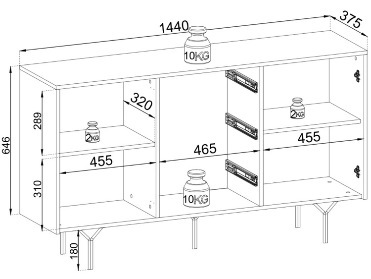 Wohnzimmer-Set Ravi Schwarz