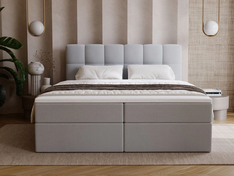 Boxspringbett mit Bettkasten 180x200 Maison Grau