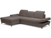 Ecksofa L-Form Links mit Schlaffunktion und Bettkasten Hannover Dunkelbraun