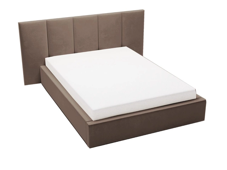 Polsterbett mit Bettkasten und Lattenrost 140x200 Lizbona  Braun