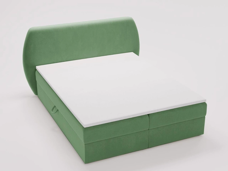 Boxspringbett mit Bettkasten 140x200 Bogota Grün