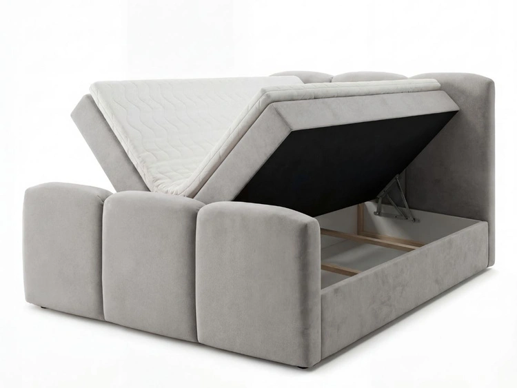 Boxspringbett mit Bettkasten 120x200 Campi Grau
