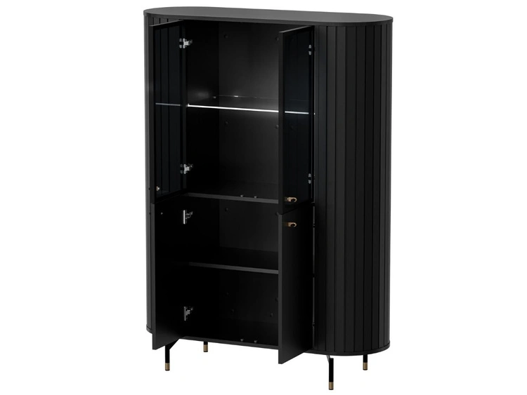 Möbel-Set für Wohnzimmer Soria Schwarz mat