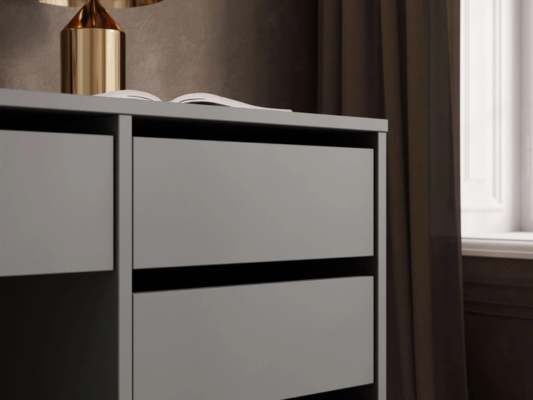 Schreibtisch mit fünf Schubladen Melo Anthrazit matt