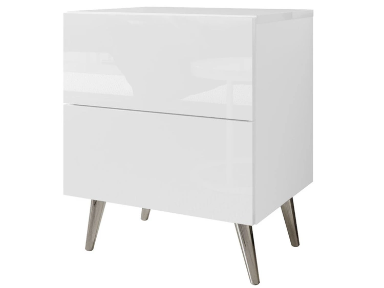 Nachttisch mit Schubladen auf Silbernen Metallbeinen Noaé Lux