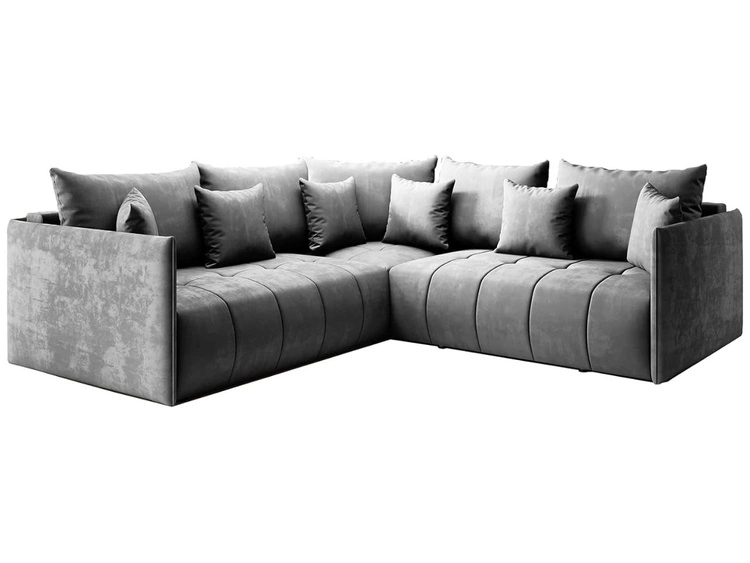 Ecksofa L-Form mit Schlaffunktion und Bettkasten Ardi L Hellgrau