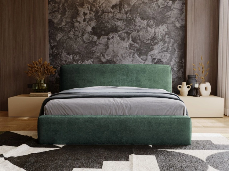 Polsterbett mit Bettkasten und Lattenrost 120x200 Monza Grün