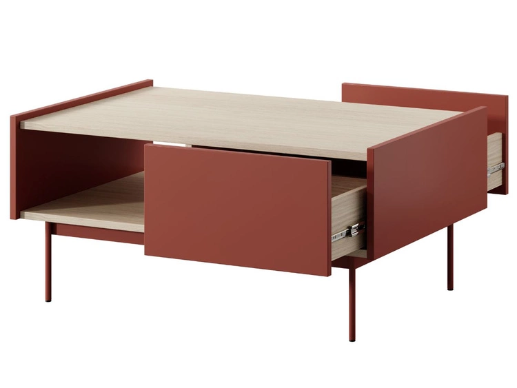 Couchtisch mit Stauraum Drevo Rot
