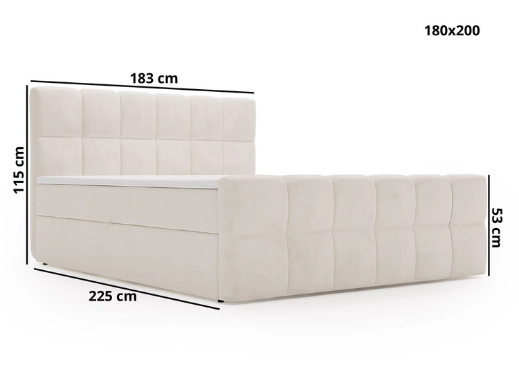 Boxspringbett mit Bettkasten 180x200 Alicante Beige