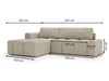 Ecksofa L-Form Links mit Schlaffunktion und Bettkasten Lana Beige
