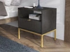 Nachtschrank mit Schublade Amber Schwarz, Gold Frame