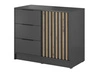 Kommode mit Türe und Schubladen 105 cm Macron Graphit Artisan Eiche
