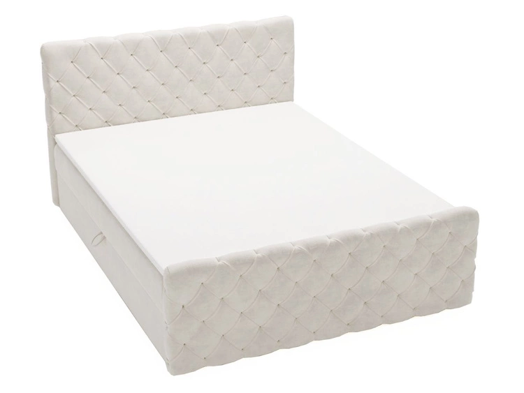 Boxspringbett mit Bettkasten 120x200 Lunaris Creme