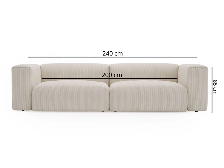 Sofa Moderne Cord Sofa für Wohnzimmer Landi Grau