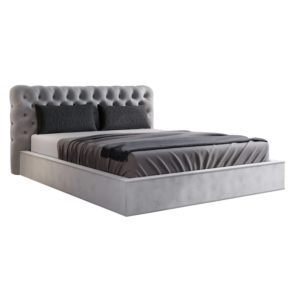 Chesterfield Polsterbett 180x200 Apollo - Grau