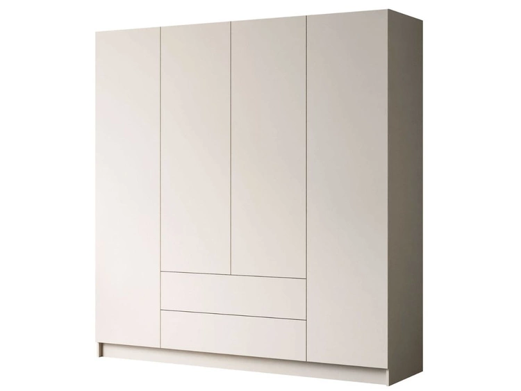 Viertüriger Kleiderschrank mit Drehtüren und Schubladen Ameli Kaschmir