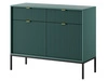 Kommode mit Türen und Schubladen Amber Grün, Schwarz Frame