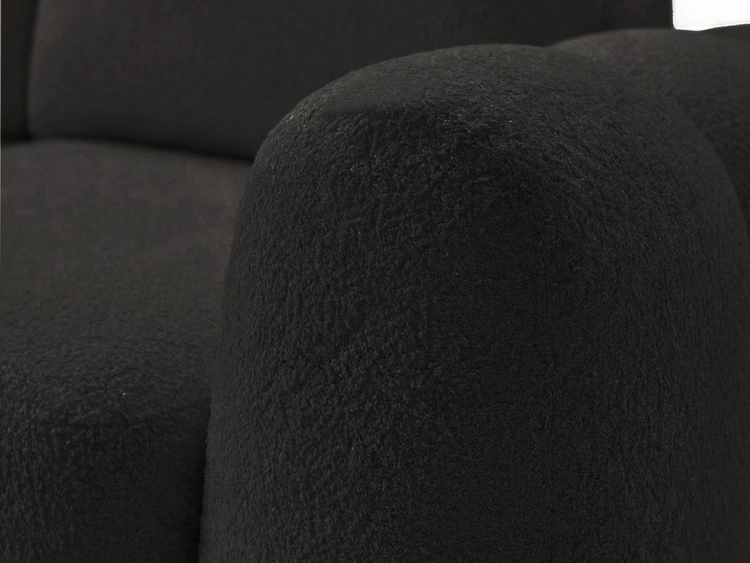 Ecksofa L-Form mit Schlaffunktion und Bettkasten Avelin Rechts Schwarz