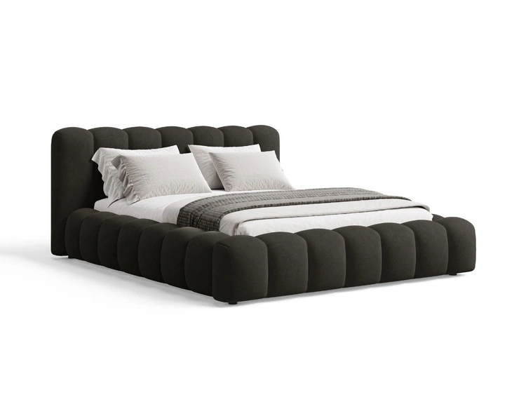 Polsterbett mit Bettkasten und Lattenrost 120x200 Averia Schwarz