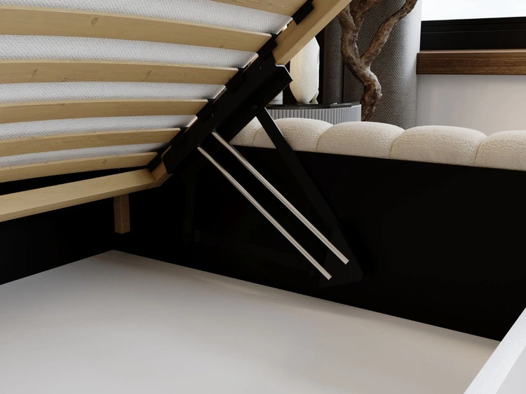 Polsterbett mit Bettkasten und Lattenrost 120x200 Bliss Beige