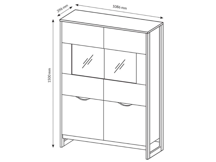 Vitrinenschrank 109 cm Denis Dunkelbraun