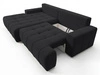 Ecksofa L-Form mit Schlaffunktion und Bettkasten Tulio Links Schwarz