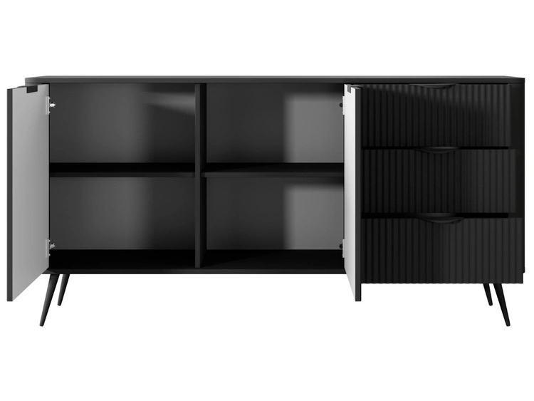 Kommode mit Türen und Schubladen Latina Schwarz