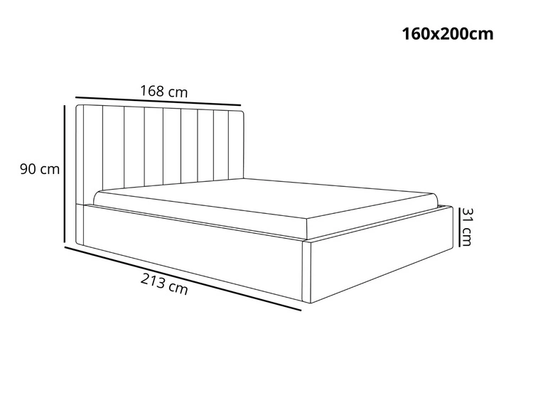 Polsterbett mit Bettkasten und Lattenrost 160x200 Sesto Dunkelblau