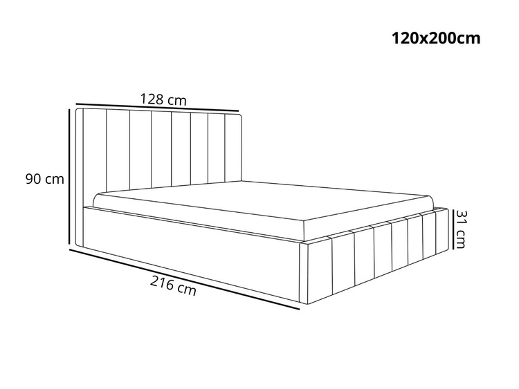 Polsterbett mit Bettkasten und Lattenrost 120x200 Siena Dunkelblau