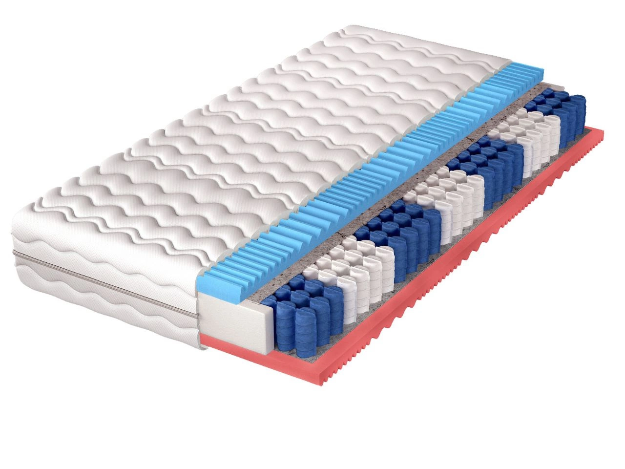 Taschenfederkernmatratze mit profiliertem Schaum Evion 90x200