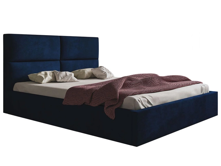 Polsterbett mit Bettkasten und Lattenrost 160x200 Marad Dunkelblau