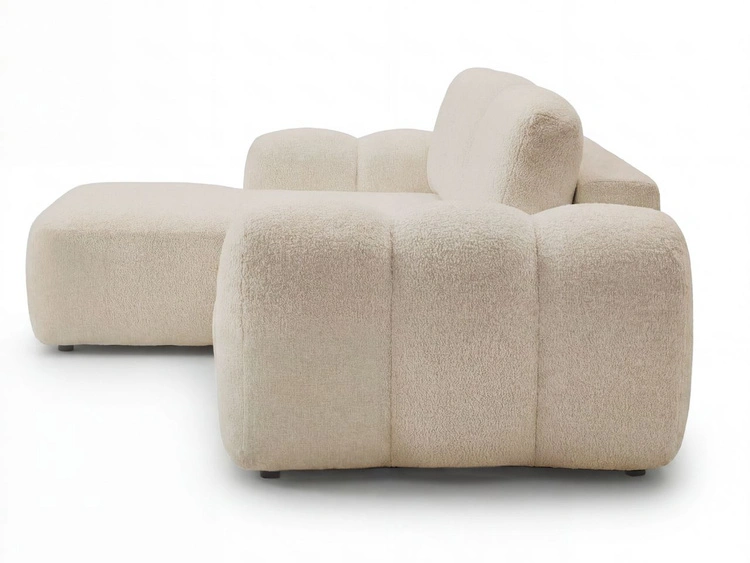 Ecksofa L-Form mit Schlaffunktion und Bettkasten Avelin Links Beige