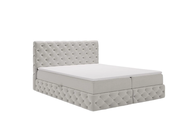 Boxspringbett mit Bettkasten 180x200 Canolo Hellgrau