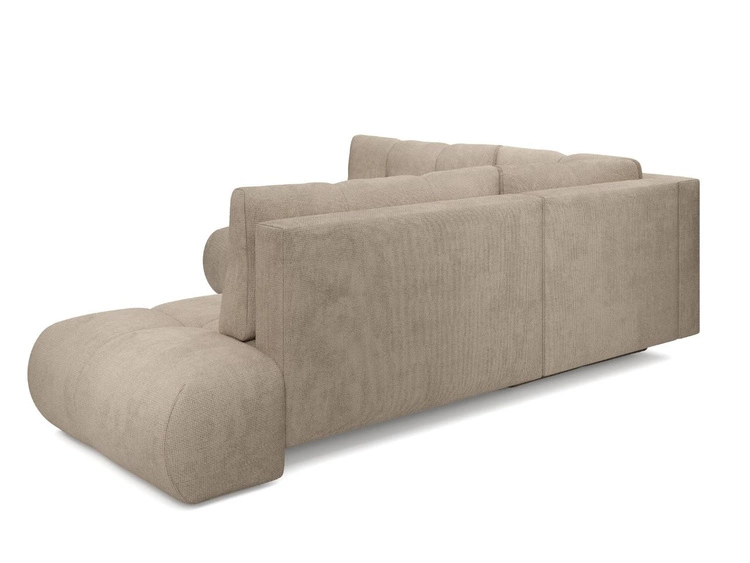 Ecksofa mit Schlaffunktion und Bettkasten Links Kair Hellbraun