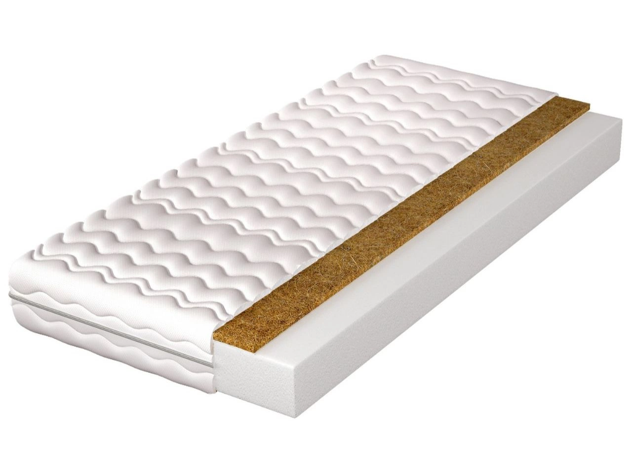 Schaumstoffmatratze mit Kokosmatte und abnehmbarem Bezug Tomi 10 100x200