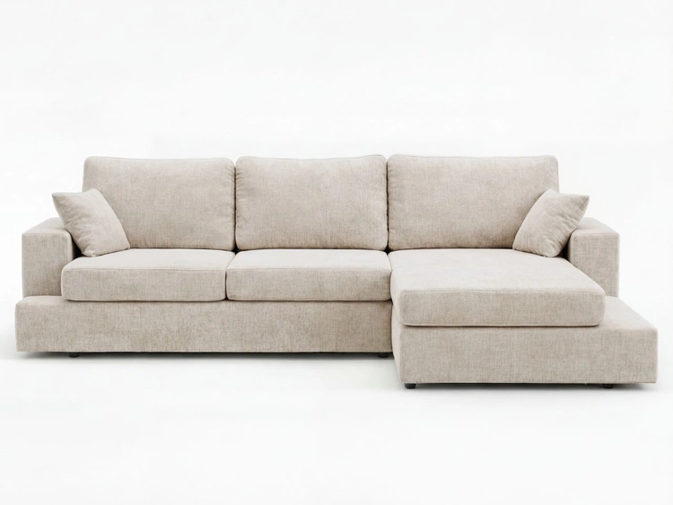 Ecksofa L-Form fürs Wohnzimmer Nesto Rechts Beige