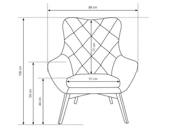Sessel auf Holzbeinen Deves Caro Beige