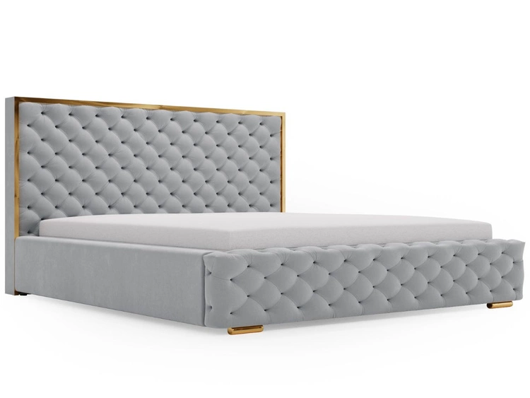 Polsterbett mit Bettkasten und Lattenrost 120x200 Wave Grau